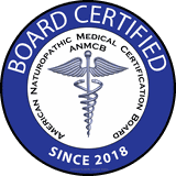 Board Certified, American Naturopathic Medical Certification Board seal